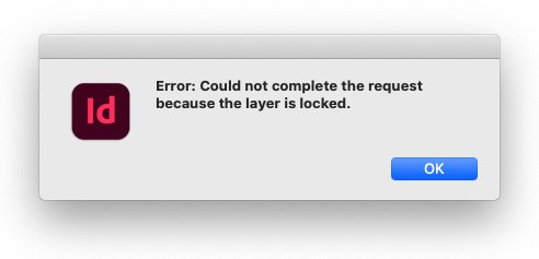 InDesign Layer Locked